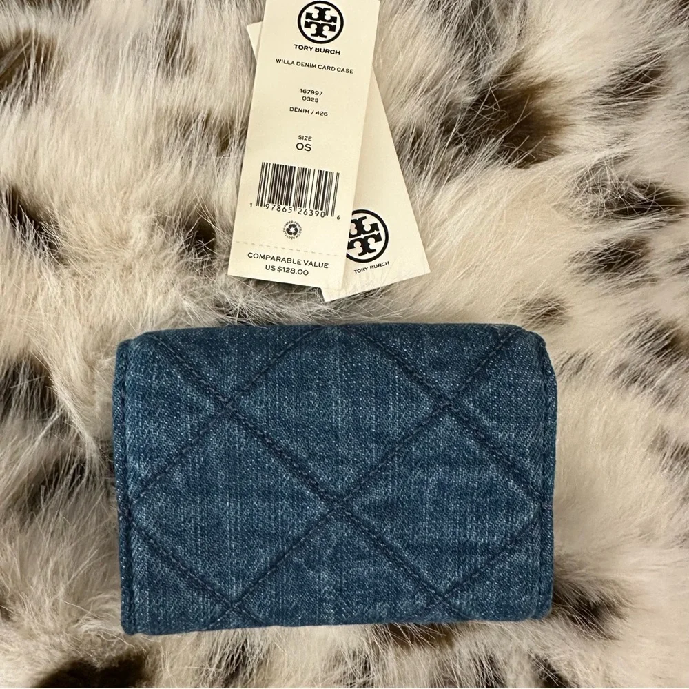 NWT | Tory Burch Willa Denim Card Case Wallet - Picture 3 of 8